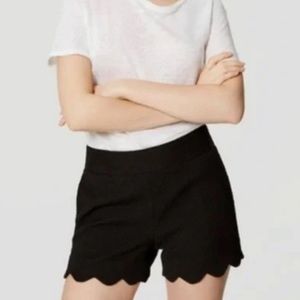 LOFT The Riviera Short Black Scalloped Shorts size 2